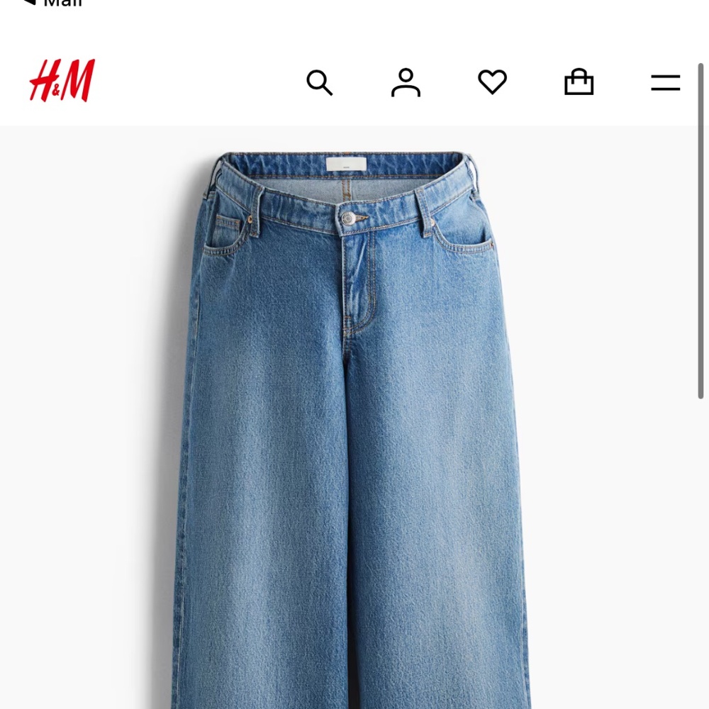 H&M Women's Blue Wide-Leg Jeans